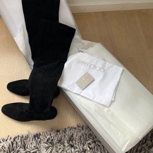 JIMMY CHOO Palina stretch-suede over-the-knee boots